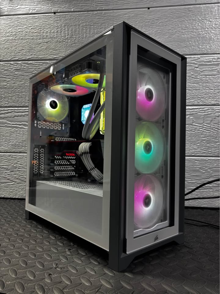 Gaming PC – Ryzen 7 5800X + RX 6900 XT 16GB – White RGB Corsair Build
